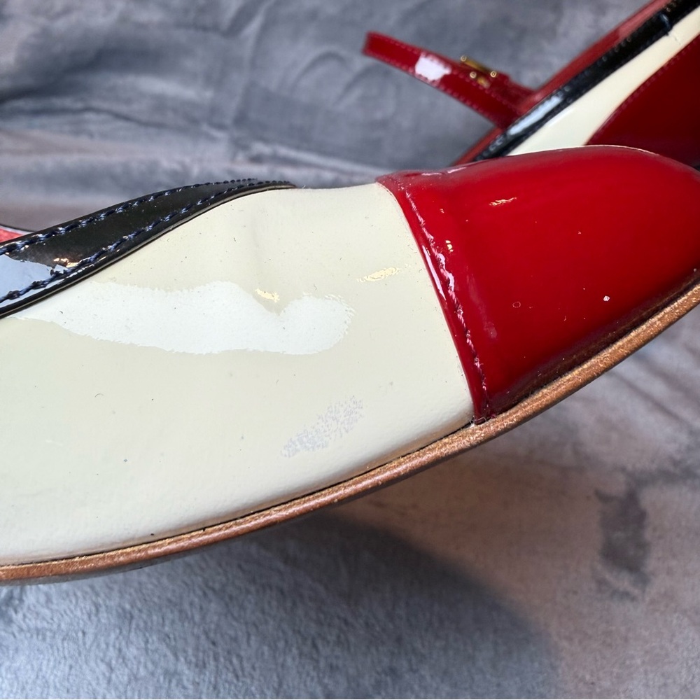DSQUARED2 Red and Cream Mary Jane Heels - Picture 10 of 12